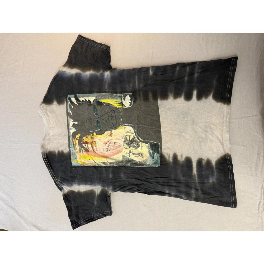 Jean Michel Basquiat Portrait Tshirt Tie Dye Scapula Ivory M
